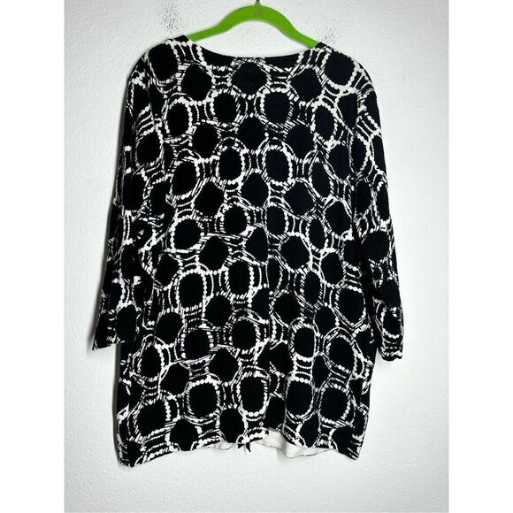 Designers Originals Bohemian Black Print Light Cardigan 3 Buttons Size 1X - Picture 4 of 12